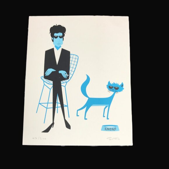 SHAG - Josh Agle 2017 "SMOKE" Bob Dylan Print # 47 of 200 Ltd ED Print - Picture 2 of 10
